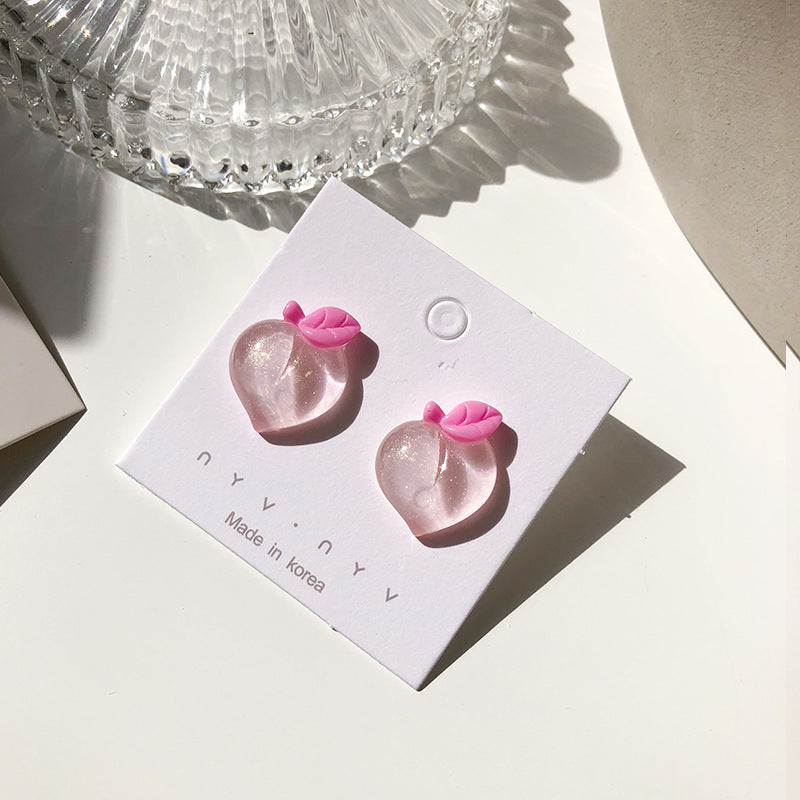 1 Pair Cute Fruit Metal Women's Ear Studs