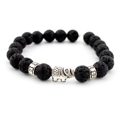 1 Piece Retro Elephant Natural Stone Plating Bracelets