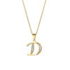 Fashion Letter Stainless Steel Titanium Steel Plating Inlay Zircon 18k Gold Plated Gold Plated Pendant Necklace