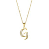 Fashion Letter Stainless Steel Titanium Steel Plating Inlay Zircon 18k Gold Plated Gold Plated Pendant Necklace