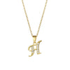 Fashion Letter Stainless Steel Titanium Steel Plating Inlay Zircon 18k Gold Plated Gold Plated Pendant Necklace