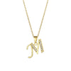 Fashion Letter Stainless Steel Titanium Steel Plating Inlay Zircon 18k Gold Plated Gold Plated Pendant Necklace