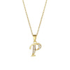 Fashion Letter Stainless Steel Titanium Steel Plating Inlay Zircon 18k Gold Plated Gold Plated Pendant Necklace