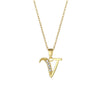 Fashion Letter Stainless Steel Titanium Steel Plating Inlay Zircon 18k Gold Plated Gold Plated Pendant Necklace