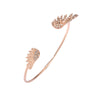 1 Piece Fashion Heart Shape Feather Bow Knot Stainless Steel Metal Plating Inlay Zircon Bangle