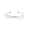 1 Piece Fashion Heart Shape Feather Bow Knot Stainless Steel Metal Plating Inlay Zircon Bangle