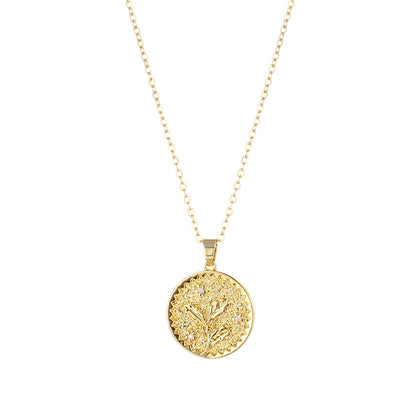 Fashion Flower Lotus Chrysanthemum Stainless Steel Titanium Steel Plating Inlay Zircon 18k Gold Plated Gold Plated Pendant Necklace