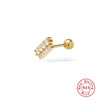 1 Piece Simple Style Solid Color Plating Sterling Silver Zircon Gold Plated Ear Studs