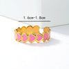 1 Piece Vintage Style Fashion Round Heart Shape Stainless Steel Copper Plating Inlay Zircon Open Ring