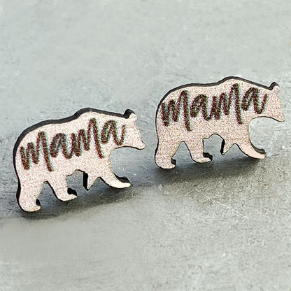 1 Pair Fashion Animal Letter Wood Printing Women's Ear Studs