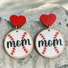 1 Pair Fashion Ball Football Wood Printing Mother's Day Women's Earrings