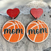 1 Pair Fashion Ball Football Wood Printing Mother's Day Women's Earrings