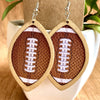 1 Pair Fashion Baseball Basketball Football Patchwork Pu Leather Drop Earrings