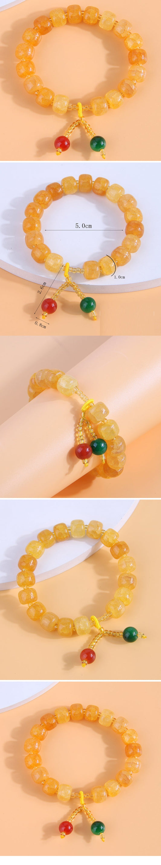 1 Piece Fashion Round Resin Beaded Women's Bracelets