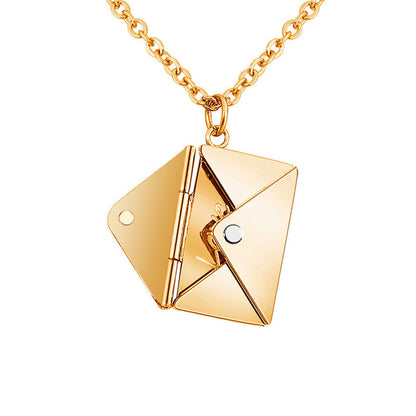 Ig Style Envelope Stainless Steel Plating 18k Gold Plated Pendant Necklace