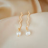 Fashion Bow Knot Alloy Plating Inlay Artificial Gemstones Pearl Women's Drop Earrings 1 Pair