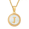 1 Piece Casual Letter Stainless Steel Plating Inlay Shell Pendant Necklace