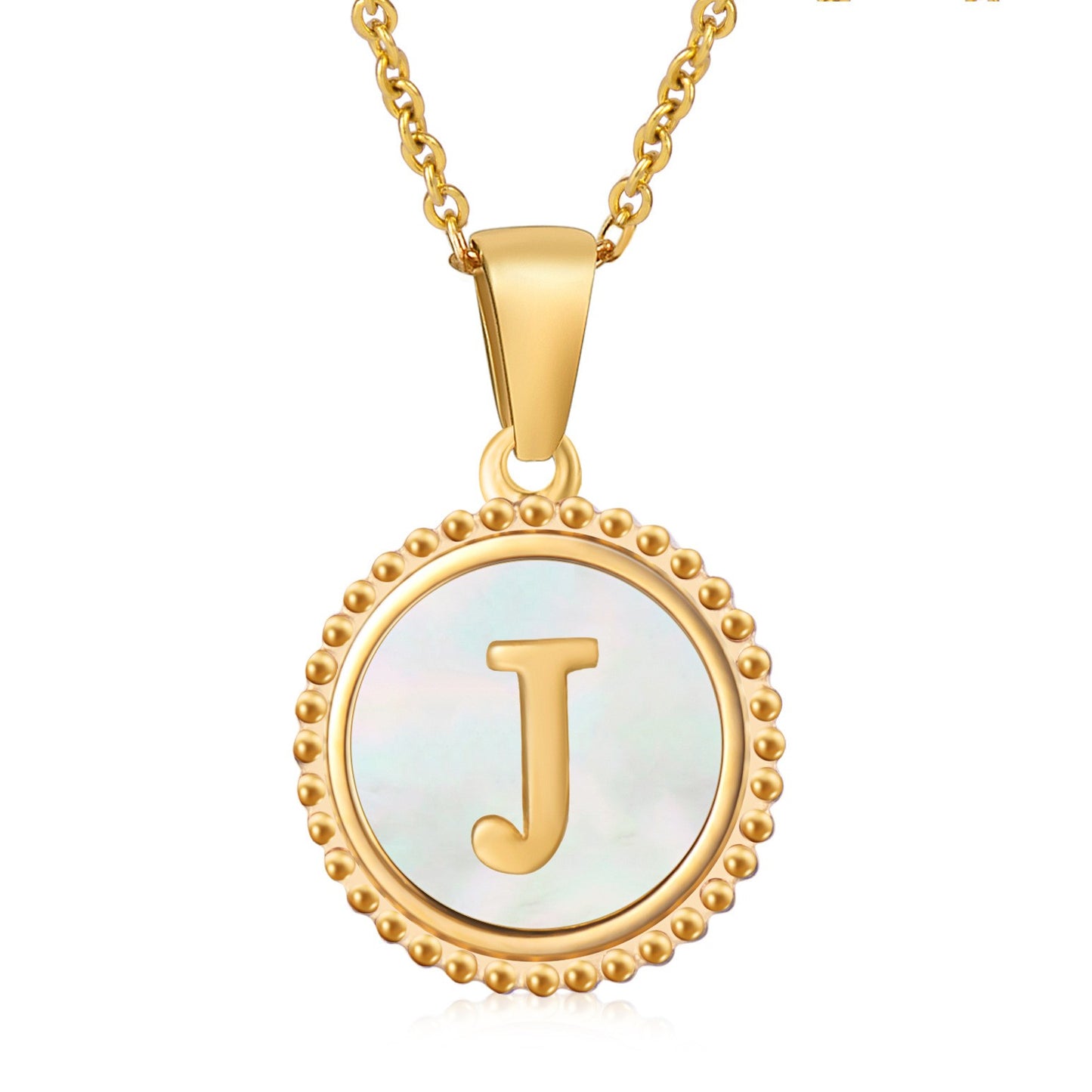 1 Piece Casual Letter Stainless Steel Plating Inlay Shell Pendant Necklace