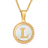 1 Piece Casual Letter Stainless Steel Plating Inlay Shell Pendant Necklace