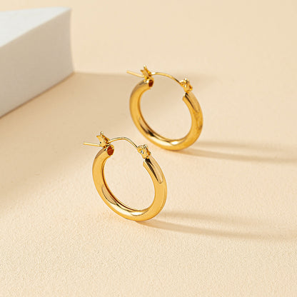 1 Pair Fashion Round Plating Alloy Hoop Earrings