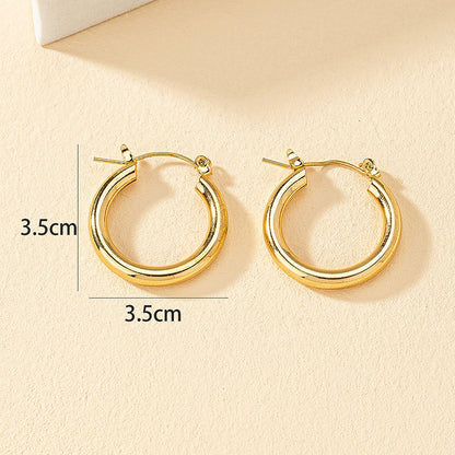 1 Pair Fashion Round Plating Alloy Hoop Earrings