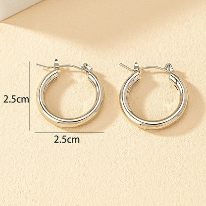 1 Pair Fashion Round Plating Alloy Hoop Earrings