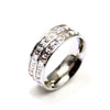 Fashion Stripe Titanium Steel Inlay Zircon Rings