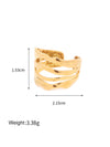 Ins Style Irregular Stainless Steel Plating 18k Gold Plated Open Ring