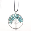 1 Piece Retro Leaf Natural Stone Crystal Handmade Pendant Necklace