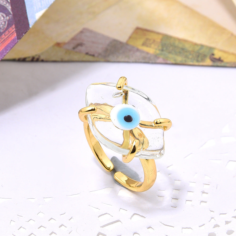 1 Piece Fashion Eye Glass Copper Plating Open Ring