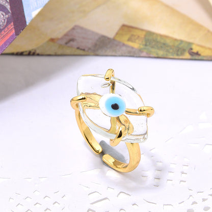 1 Piece Fashion Eye Glass Copper Plating Open Ring