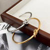 Fashion Solid Color Titanium Steel Plating Knot Bangle