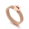 1 Piece Retro Solid Color Stainless Steel Plating Rings