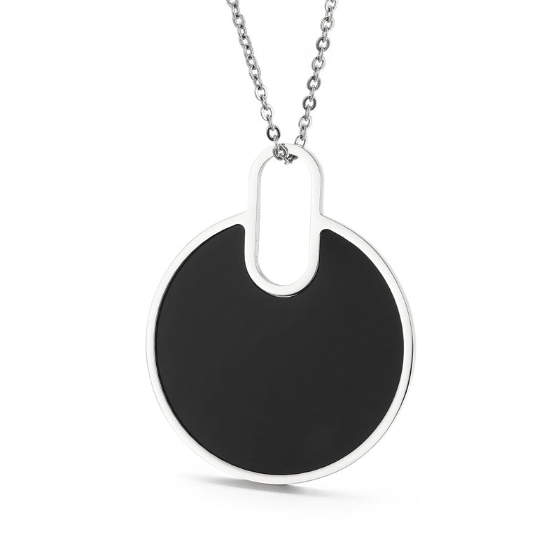 Fashion Round Titanium Steel Plating Women's Earrings Necklace