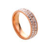 1 Piece Fashion Solid Color Titanium Steel Inlay Zircon Rings