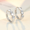 1 Pair Fashion Heart Shape Metal Inlay Zircon Women's Hoop Earrings