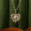 1 Piece Fashion Heart Shape Copper Inlay Zircon Pendant Necklace