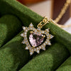 1 Piece Fashion Heart Shape Copper Inlay Zircon Pendant Necklace