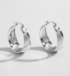 1 Pair Simple Style Geometric Stainless Steel Metal Hoop Earrings