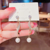 1 Pair Elegant S Shape Round Alloy Inlay Artificial Pearls Rhinestones Women's Drop Earrings