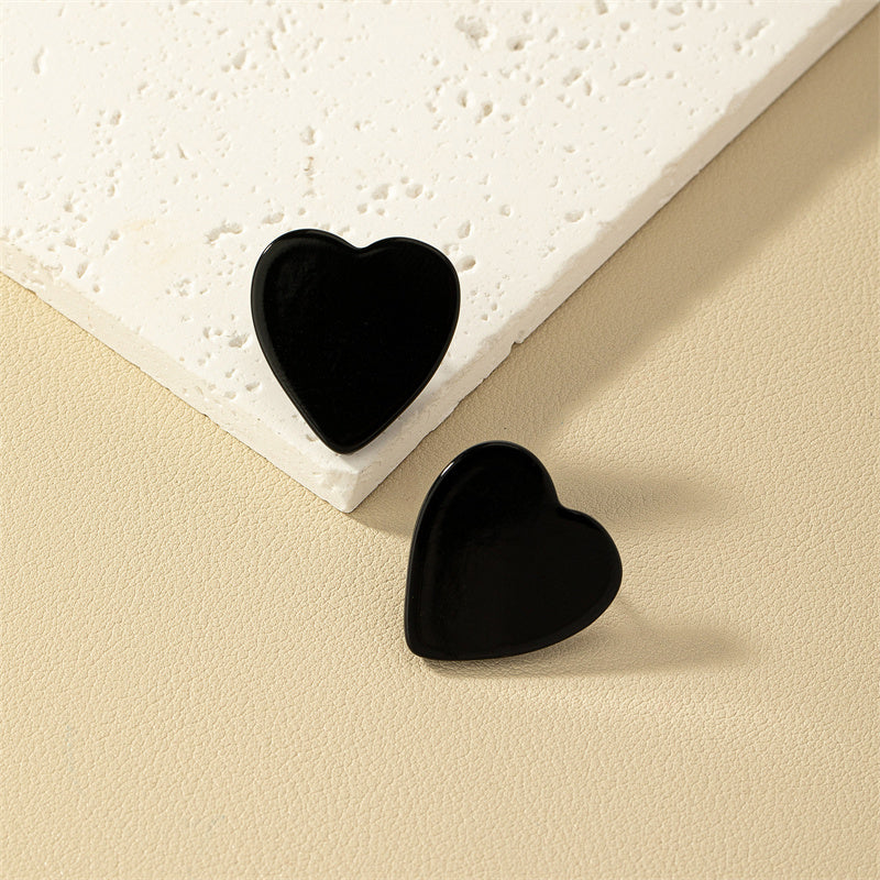 1 Pair Fashion Simple Style Heart Shape Arylic Women's Ear Studs