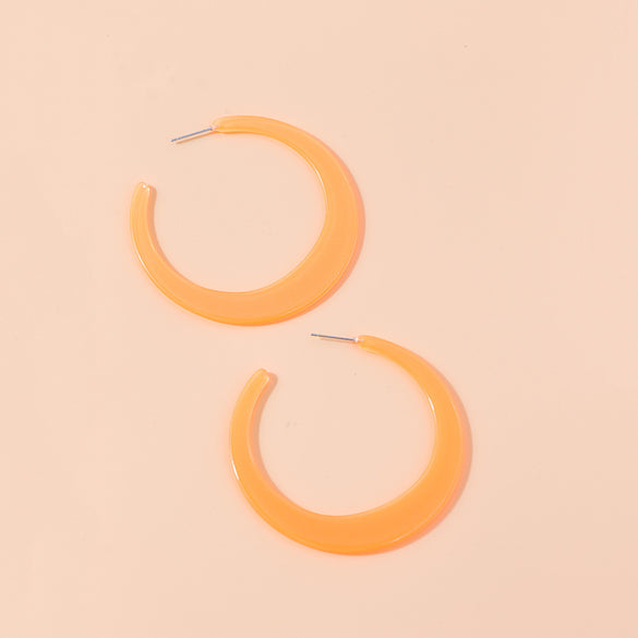 1 Pair Exaggerated C Shape Colorful Arylic Alloy Ear Studs