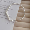 1 Piece Fashion Color Block Shell Copper Beaded Plating Pleated Bangle