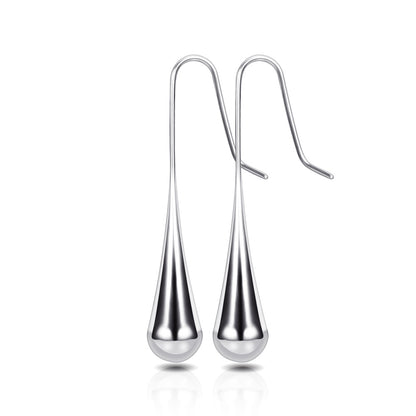 1 Pair Elegant Water Droplets Titanium Steel Plating Drop Earrings