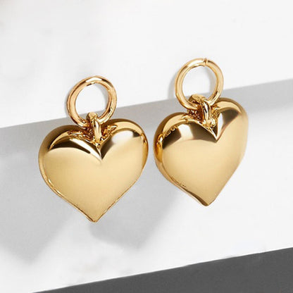 Yida Europe And America Cross Border New Creative Diamond Brass Buckle Earrings Simple Octagonal Heart Trendy Eardrops Stud Earrings Trendy Factory Direct Sales