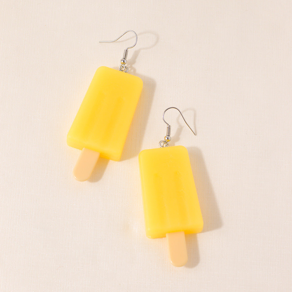 Europe And America Cross Border Fashion Popular Creative New Cute Simulation Donut Earrings Minimalist Creative Color Ice Cream Earrings Jewelry