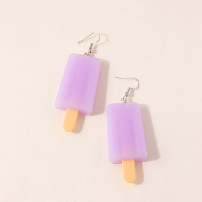 Europe And America Cross Border Fashion Popular Creative New Cute Simulation Donut Earrings Minimalist Creative Color Ice Cream Earrings Jewelry