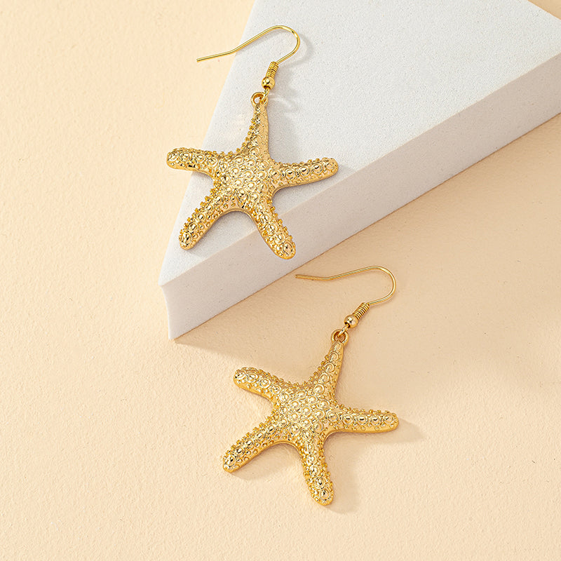 Wholesale Jewelry 1 Pair Ins Style Vacation Starfish Alloy Drop Earrings