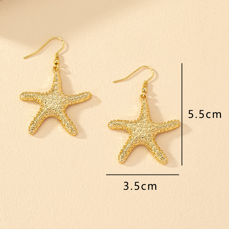 Wholesale Jewelry 1 Pair Ins Style Vacation Starfish Alloy Drop Earrings