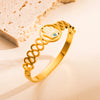 Fashion Devil's Eye Palm Stainless Steel Enamel Plating Hollow Out Gold Plated Bangle